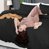 Utopia Bedding Duvet Cover Twin Size - 2 Piece with Zipper Closure - 1 Comforter Cover 68X90 Inches & 1 Pillow Sham 20X26 Inches (Black) Comforter Not Included Utopia Bedding