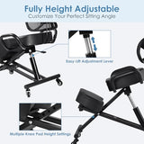 Ergonomic Kneeling Chair with Backrest & Lumbar Support, Adjustable Height Desk Chair with Wheels & Thick Cushion, Ideal for Office & Work from Home, Support Upright Sitting & Relieve Back Pain Generic