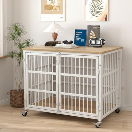 Boldbone 48 inch Dog Crate Furniture, Heavy Duty Dog Kennel Indoor for Large Dogs, Escape-Proof and Chew-Proof Wooden Dog Cage for high Anxiety Dog, Decorate House as TV Stand, End Table BOLDBONE