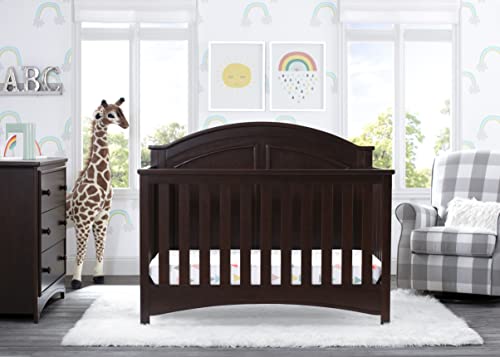 Delta Children Perry 6-in-1 Convertible Crib - Greenguard Gold Certified, Walnut Espresso - WoodArtSupply