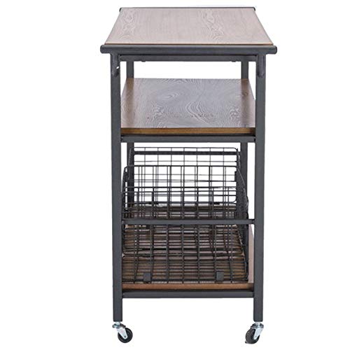 Baxton Studio Lancashire Wood and Metal Kitchen Cart, Brown Baxton Studio