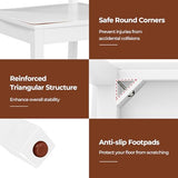 Giantex Wood Dining Chairs Set of 4 White, Armless Kitchen Chairs w/Rubber Wood Legs & Curved Backrest, Farmhouse Cross Back Diner Chairs, Wooden Side Chairs for Home Dining Room, Load 400 LBS Giantex