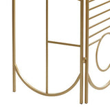 Deco 79 Metal Geometric Room Divider Screen - Hinged Foldable Arched Partition 3 Panel Privacy Screen, 50" x 1" x 69", Gold Deco 79
