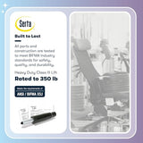 Serta Jackson Big and Tall Executive Home Office Chair with Smart Layers Technology, Wide Seat Cushion, Modern Comfy DeskChairs with Rolling Swivel Wheels, Bonded Leather, Black Serta