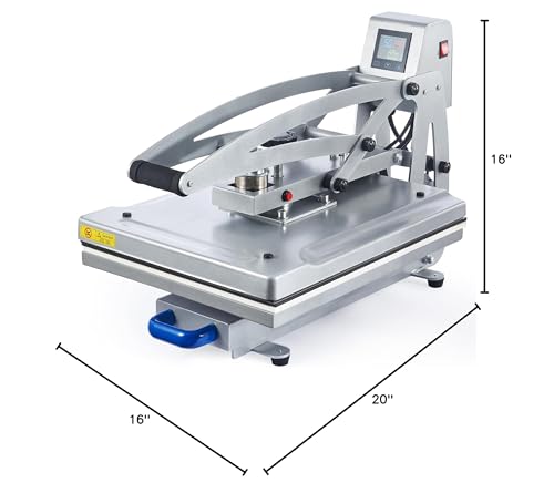 CREWORKS 16x20 Inch Heat Press Machine with Slide Out Base, Auto Open Clamshell Heat Press, Digital Clam Heat Press for T Shirts Bags Mouse Pads, Home Heat Transfer Machine for Gifts Charity CREWORKS