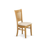 East West Furniture ANVA3-OAK-C 3 Piece Kitchen Table Set for Small Spaces Contains a Round Dining Room Table with Pedestal and 2 Linen Fabric Upholstered Chairs, 36x36 Inch, Oak East West Furniture