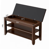 Homleke Shoe Rack Bench with Flip-Top Storage, Solid Wood Entryway Bench with Cushion, Adjustable Shelf, for Hallway, Mudroom, Closet – Walnut, 31.5" Homleke