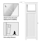 Yaheetech White Wooden Bathroom Floor Cabinet with 1 Door and 3 Drawers for Versatile Storage Yaheetech