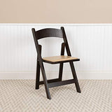 EMMA + OLIVER Chocolate Wood Folding Chair with Detachable Vinyl Padded Seat EMMA + OLIVER
