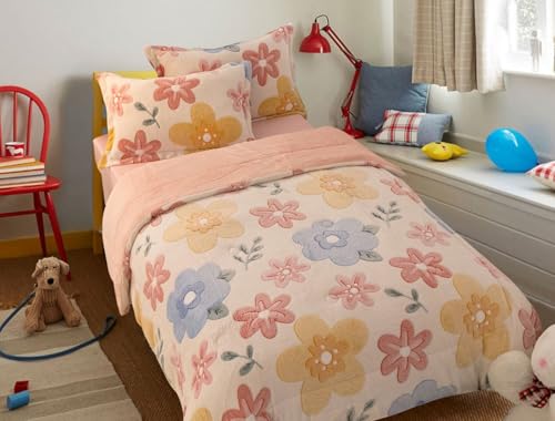 Meeting Story Flower Bedding 3 Piece Full Comforter Set for Girls, Lightweight Soft Breathable Washable Yellow Bed Set Meeting Story