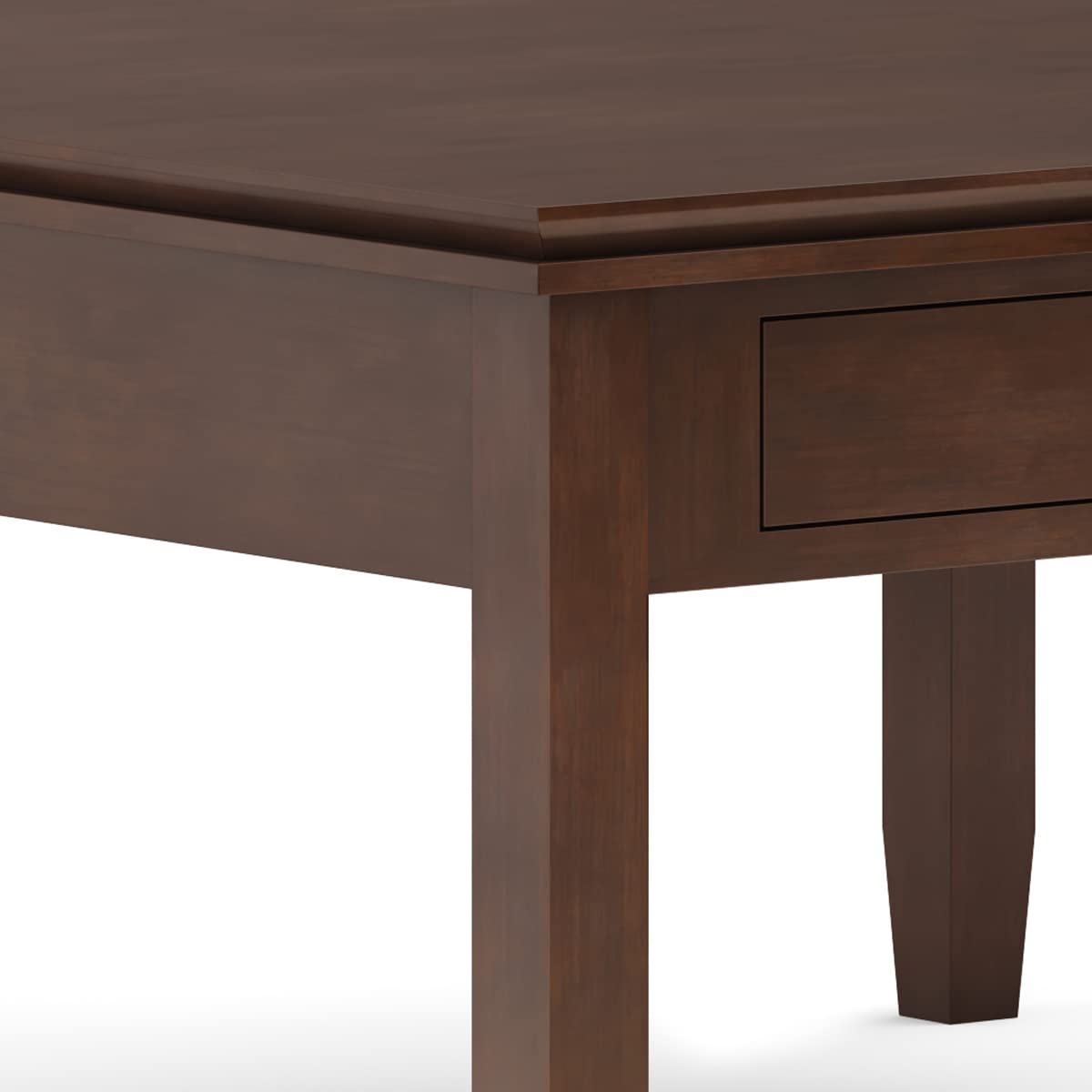 SIMPLIHOME Artisan Square Coffee Table - 36 inch Wide Solid Wood Transitional Cocktail Table in Russet Brown, Classic Living Room Table with Slatted Open Shelf and Contemporary Framed Top Design SIMPLIHOME