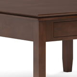 SIMPLIHOME Artisan Square Coffee Table - 36 inch Wide Solid Wood Transitional Cocktail Table in Russet Brown, Classic Living Room Table with Slatted Open Shelf and Contemporary Framed Top Design SIMPLIHOME