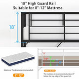 Realhotan 75Inch Queen Loft Bed with Ladder and High Guardrail, No Box Spring Required,Space-Saving,No Sagging Metal Slat Support Heavy Duty Bedframe, Black Realhotan