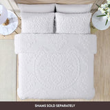 Beatrice Home Fashions Medallion Chenille Bedspread, Full, White Beatrice Home Fashions
