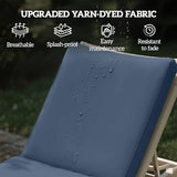 Outsunny Chaise Lounge Cushions Outdoor Set of 2, Fade Resistant, 72 x 21 x 3 in Sun Lounger Replacement Cushions, Patio Lounge Chair Pads with Removable Cover for Pool, Beach, Deck, Lawn, Blue