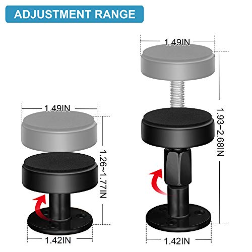 Krisler Adjustable Threaded Bed Frame Anti-Shake Tool, Headboard Stoppers, Bedside Anti Shake Tool for Beds Cabinets Sofas, 4PCs, 30-68mm (Black) Krisler