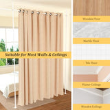 Room Divider Curtain Rod, 28-171inch(W) 4-10ft(H) Adjustable Curtain Rod divider for Room Separation, Heavy Duty Floor to Ceiling Wall Divider Hanging Room Dividers Partition Space Separator White ADUBENRY