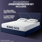 Waterproof Mattress Protector and Pillow Cases, King Size, Includes +2 Zippered Pillow Protectors and 1 Mattress Cover Set, Fitted Sheet Style Deep Pockets with All Around Elastic Utopia Bedding