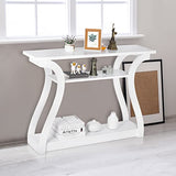 ZENY Console Table, Entryway Table with 3 Tier Storage Shelves, Narrow Long Sofa Table for Entryway, Living Room, Hallway, Couch, Foyer, White ZENY