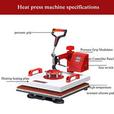 Cowbysr Heat Press 15x15 Inch 8 in 1 Heat Press Machine 360-Degree Swing Away Digital T Shirt Press Machine Multifunction Sublimation Combo for T Shirts Mugs Hat Plate Cap Bottle, Multi-colored Cowbysr