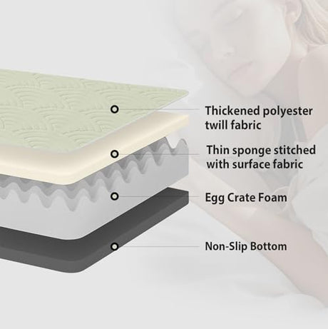 Zelladorra Japanese Floor Mattress, Quilted Futon Mattress with Anti-Slip Bottom, Foldable Floor Bed with Storage Bag and Straps, (Green, Queen) Zelladorra