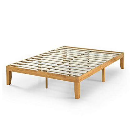 ZINUS Moiz Wood Platform Bed Frame / Wood Slat Support / No Box Spring Needed / Easy Assembly, Natural, Queen