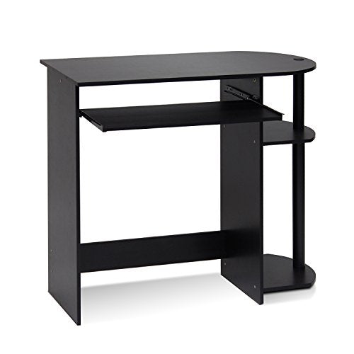 Furinno Simplistic Easy Assembly Computer Desk, With Keyboard Tray, Espresso/Black Furinno