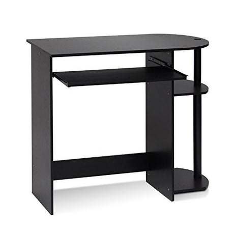 Furinno Simplistic Easy Assembly Computer Desk, With Keyboard Tray, Espresso/Black Furinno