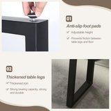 Narrow High Top Bar Table with Metal Legs – Modern Industrial Pub Console for Dining and Bistro ZanyCajole