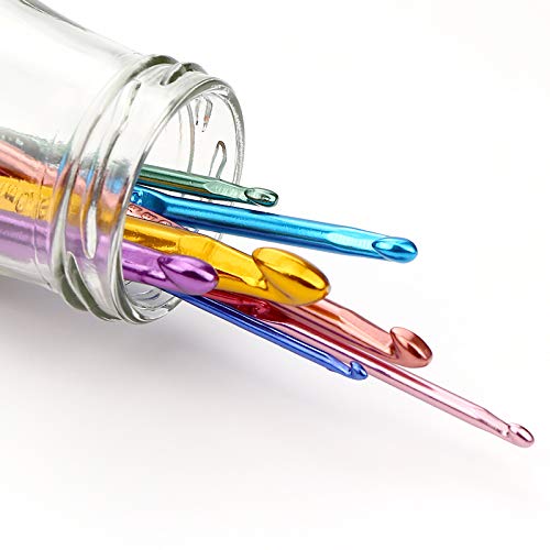 14PCS Aluminum Crochet Hooks Knitting Needles Craft Yarn 2.0mm/2.5mm/3.0mm/3.5mm/4.0mm/4.5mm/5.0mm/5.5mm/6.0mm/6.5mm/7.0mm/8.0mm/9.0mm/10.0mm HSYMQ