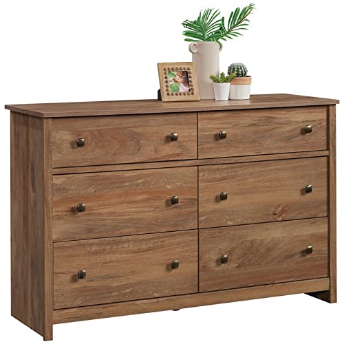 Sauder River Ranch 6-Drawer Bedroom Dresser Sindoori Mango, Sindoori Mango finish Sauder