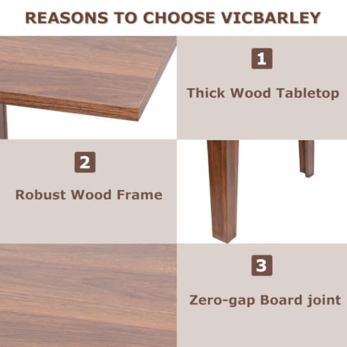 VICBARLEY Extendable Dining Table for 6-10 People,70.87''-106.4''Modern Space-Saving Wood Kitchen Table,Rectangle Folding Conference Meeting Table for Living Meeting Room Kitchen,Walnut VICBARLEY
