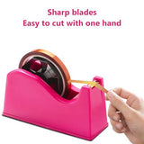 Tape Dispenser, Heat Press Tape Dispenser, Desk Heat Tape Dispenser 6.3 x 2.5 x 3.4 Inch, Holder Fits 1" and 3" Core,Nonskid Base Weighted Desktop Tape Dispenser (Pink) LKYUYV