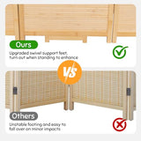 JVVMNJLK Room Divider, 6 FT Tall Folding Privacy Screen, Partition Divider for Room Separation, Portable Freestanding Wall Divider for Room, Bamboo Mesh Woven Design, Brown (Beige, 6-Panel 67”) JVVMNJLK