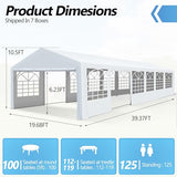 20'x40' Party Tent Heavy Duty, Large Party Canopy Wedding Event Tent with Removable Sidewalls & 4 Sand Bags for Parties Outside UV50+ Waterproof, Carpas para Fiestas (20x40 FT) HOWSVN
