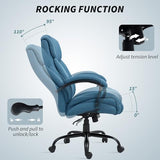Vinsetto Big and Tall Executive Office Chair 485lbs with Wide Seat, High Back Computer Desk Chair with Tilt, Adjustable Height, Blue Vinsetto