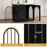 Hzuaneri 26.8'' Wooden Dog Crate Furniture, Indoor Dog Kennel Dogs Cage for Small Dogs, Heavy Duty Dog Crates Decorative Pet House End Side Table TV Stand, Black DFC85504B Hzuaneri