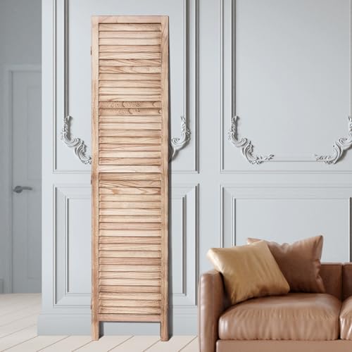 VEVOR Wood Room Divider, 8 Panel Wood Folding Privacy Screen, 66.9 Inches Tall Indoor Louvered Partition Divider, Portable Decoration Screen, for Room Separation, Home, Office, Restaurant & Bedroom VEVOR