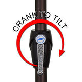 California Umbrella 9' Round Aluminum Market Umbrella, Crank Lift, Auto Tilt, Bronze Pole, Hunter Green Olefin California Umbrella