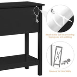 Yaheetech Console Table with 4 Drawers, Sofa Side Table with Bottom Open Storage Shelf, Heavy-Duty Entryway Table for Hallway/Living Room, 39.5x14x32 inch, Black Yaheetech