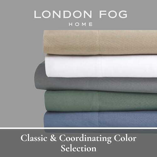 London Fog Garment Washed Solid Comforter Set White Microfiber 3-Piece King Comforter Set, Solid Themed, Adult and Teen, Oeko-TEX Certified LONDON FOG