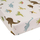 MAG 3PCS White Dinosaur Queen Size Bedding Sheet Sets Included 1*Fitted Sheet and 2 Pilowcase for Kids, Boys and Girls (Queen, White) MAG