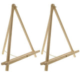 U.S. Art Supply 20" Large Natural Wood Display Stand A-Frame Artist Easel (Pack of 2) - Adjustable Wooden Tripod Tabletop Holder Stand for Canvas, Painting Party, Kids Crafts, Photos, Pictures, Signs U.S. Art Supply