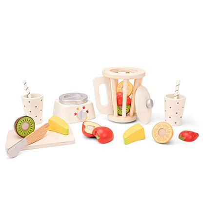 New Classic Toys Wooden Smoothie Set - Pretend Play Toy for Kids Cooking Simulation Educational Toys and Color Perception Toy for Preschool Age Toddlers Boys Girls - WoodArtSupply