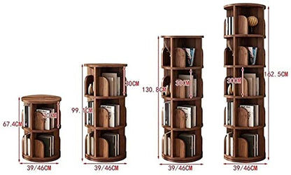 Creativity Corner Shelf Bookshelf Solid Wood Revolving Floor Standing Children Bookcase Living Room 360 Degree Rotating Storage HAOHAOMAI ( Color : Brown , Size : 39*67cm )
