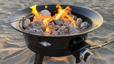 Flame King Smokeless Propane Fire Pit, 24-inch Portable Firebowl, 58K BTU with Self Igniter, Cover, & Carry Straps for RV, Camping, & Outdoor Living Flame King