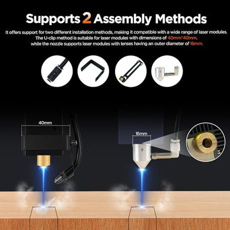 ACMER C4 Air Assist Pump Kit, 30L/Min Adjustable Airflow for Laser Cutters & Engravers, Improves Cutting Precision, Reduces Smoke & Dust, Low Noise Air Assist System ACMER