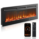 oneinmil 50” Smart Electric Fireplace Heater, Compatible with Alexa & Google Home, Wall Mount, in-Wall Recessed Fireplace Insert, Ajustable Flames, 750W/1500W Indoor Heater oneinmil