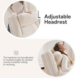 Power Recliner Chair with Massage and Heat, Oversized Swivel Rocker Recliner for Adults with Adjustable Headrest, Nursery Glider with Arm Storage and Cup Holder, Beige