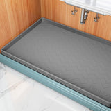 TigeJoy Under Sink Mat for Kitchen Cabinet 34" x 22", Upgraded Thick Silicone Waterproof Protector with Raised Edge, Anti-Leak Shelf Liner for Bathroom Tray Sink Organizers and Storage TigeJoy